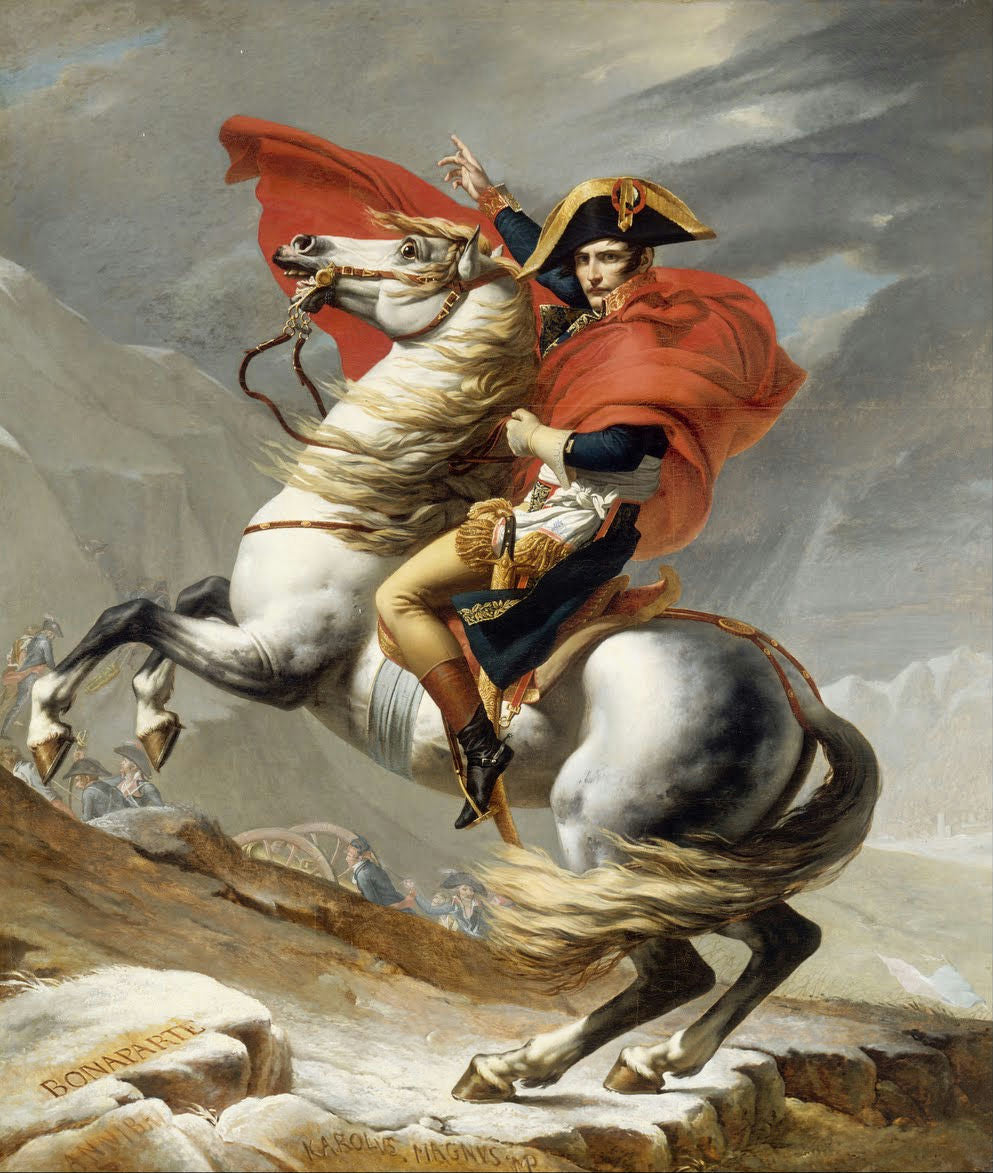 Napoleón cruzando los Alpes en el paso de San Bernardo, 20 de mayo de 1800