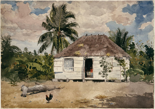 Cabanas Nativas, Nassau (Winslow Homer) - Reprodução com Qualidade Museu