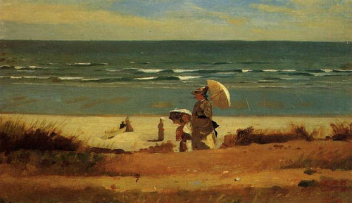 Na praia, Marshfield (Winslow Homer) - Reprodução com Qualidade Museu