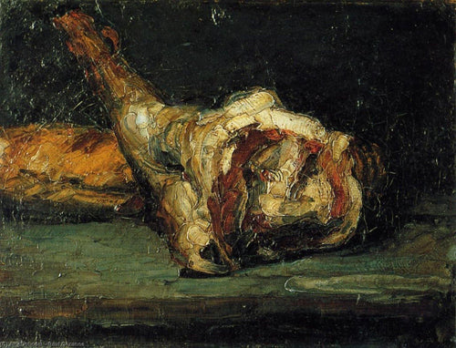 Pão de Natureza morta e perna de cordeiro (Paul Cézanne) - Reprodução com Qualidade Museu