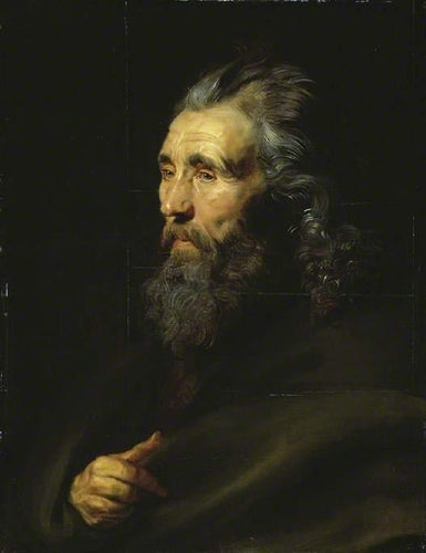 Estudo da cabeça de um homem barbudo (Peter Paul Rubens) - Reprodução com Qualidade Museu