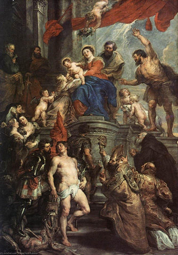 Madonna entronizada com crianças e santos (Peter Paul Rubens) - Reprodução com Qualidade Museu