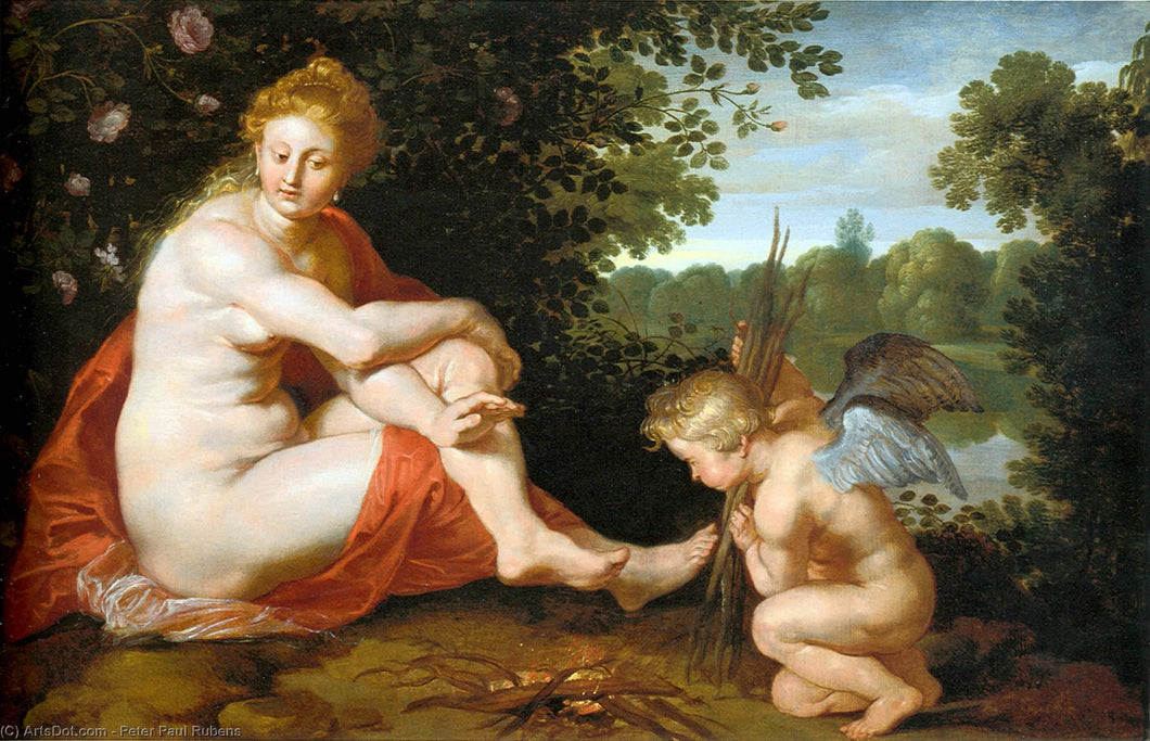 Sem comida e bebida, Baco e Vênus (Peter Paul Rubens) - Reprodução com Qualidade Museu