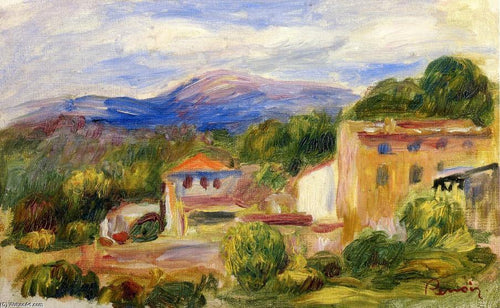 Casa e árvores com contrafortes (Pierre-Auguste Renoir) - Reprodução com Qualidade Museu