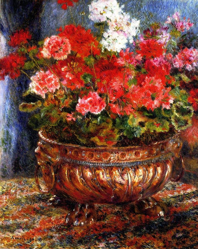 Gerânios em uma bacia de cobre (Pierre-Auguste Renoir) - Reprodução com Qualidade Museu