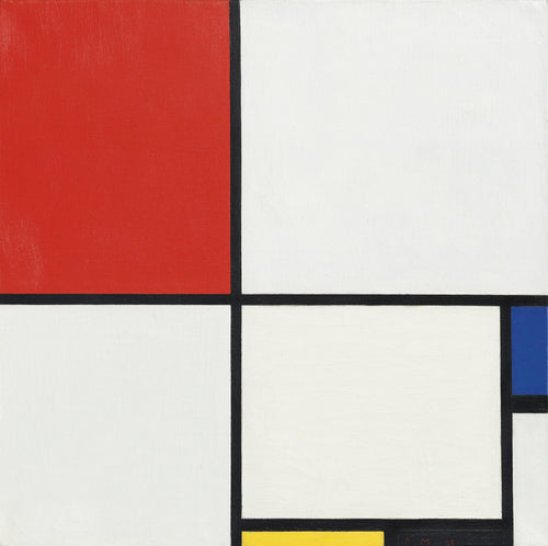 Composição nº III - Composção com vermelho, azul, amarelo e preto (Piet Mondrian) - Reprodução com Qualidade Museu