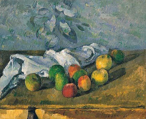 Maçãs e um guardanapo (Paul Cézanne) - Reprodução com Qualidade Museu