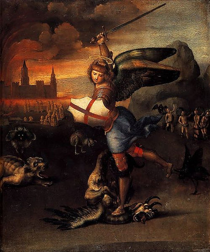 São Miguel e o Dragão (Rafael) - Reprodução com Qualidade Museu