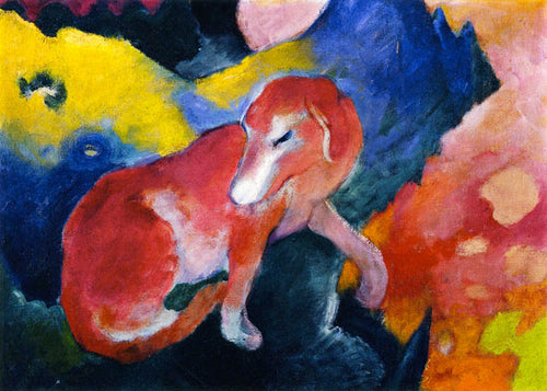 cachorro vermelho (Franz Marc) - Reprodução com Qualidade Museu