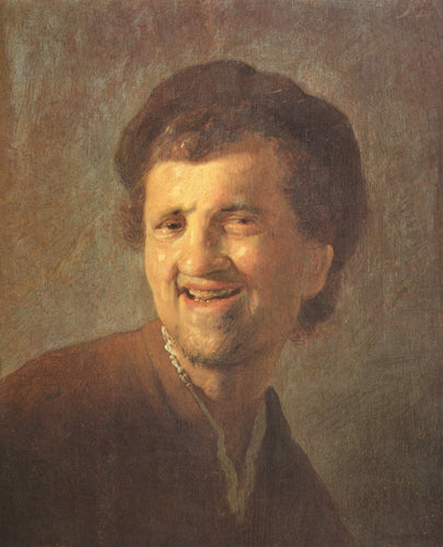 Busto de um jovem sorridente (Rembrandt) - Reprodução com Qualidade Museu