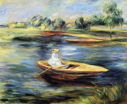 Jovem sentada em um barco a remo (Pierre-Auguste Renoir) - Reprodução com Qualidade Museu