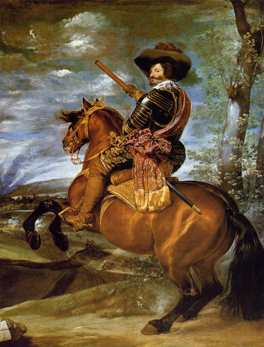 Retrato Equestre do Conde-Duque de Olivares (Diego velázquez) - Reprodução com Qualidade Museu