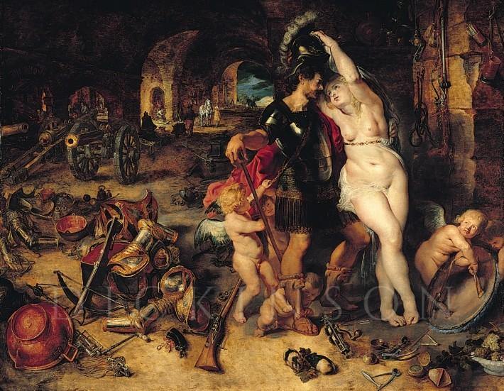 Retorno da guerra - Marte desarmado por Vênus (Peter Paul Rubens) - Reprodução com Qualidade Museu