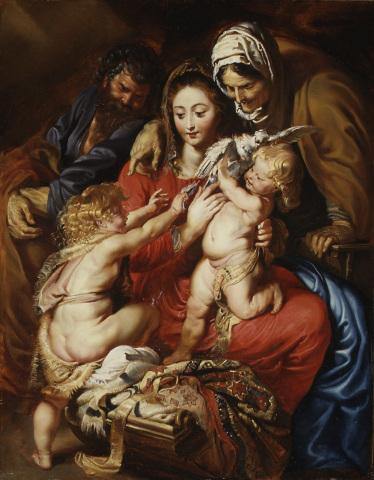 A Sagrada Família com Santa Isabel São João e uma Pomba (Peter Paul Rubens) - Reprodução com Qualidade Museu