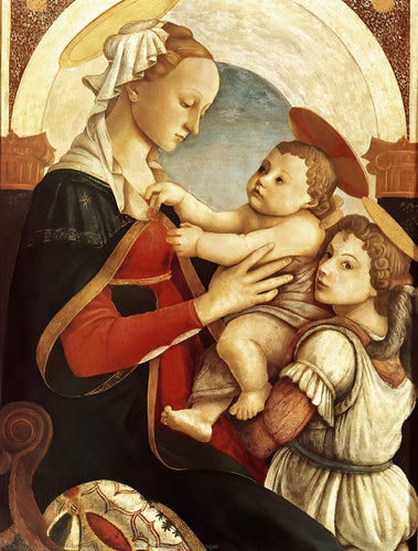 Madonna e criança com um anjo (Sandro Botticelli) - Reprodução com Qualidade Museu