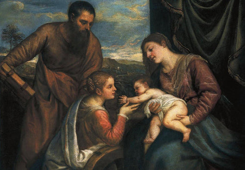 Uma conversa sagrada - A Madona e o Menino com os Santos Lucas e Catarina de Alexandria