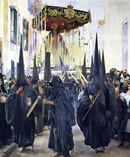 Penitentes, Semana Santa, Sevilha (Joaquin Sorolla) - Reprodução com Qualidade Museu