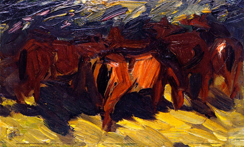 Sketch Of Horses III (Franz Marc) - Reprodução com Qualidade Museu