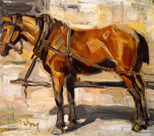 Pequeno estudo de um cavalo I (Franz Marc) - Reprodução com Qualidade Museu