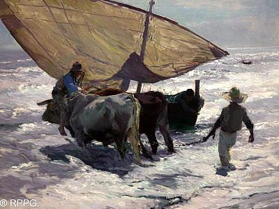 Landing The Boat, Valência (Joaquin Sorolla) - Reprodução com Qualidade Museu