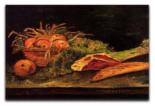Natureza morta com cesta de maçã, carne e pão (Vincent Van Gogh) - Reprodução com Qualidade Museu