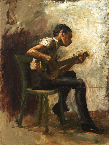 Estudo para menino negro dançando banjo tocador (Thomas Eakins) - Reprodução com Qualidade Museu