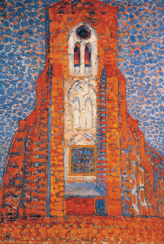 Sol, Igreja em Zeeland - Fachada da Igreja Zoutelande (Piet Mondrian) - Reprodução com Qualidade Museu