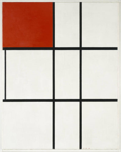 Composição B, No.II com vermelho (Piet Mondrian) - Reprodução com Qualidade Museu