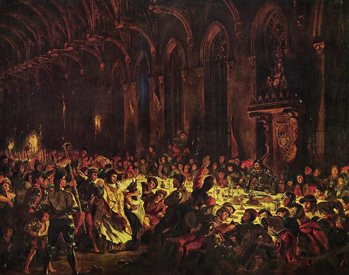 O assassinato do bispo de Liege (Eugene Delacroix) - Reprodução com Qualidade Museu