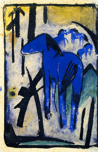 A mãe égua dos cavalos azuis II (Franz Marc) - Reprodução com Qualidade Museu