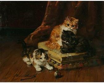 Gatinhos (Alfred-Arthur Brunel de Neuville) - Reprodução com Qualidade Museu
