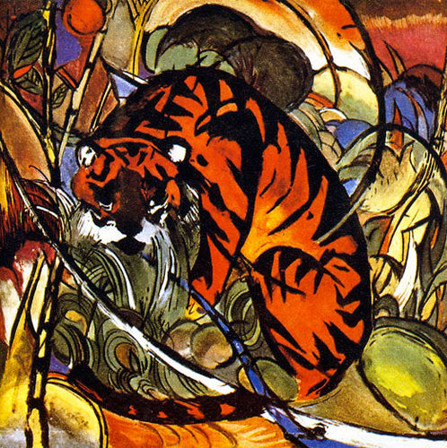 Tiger In Jungle (Franz Marc) - Reprodução com Qualidade Museu