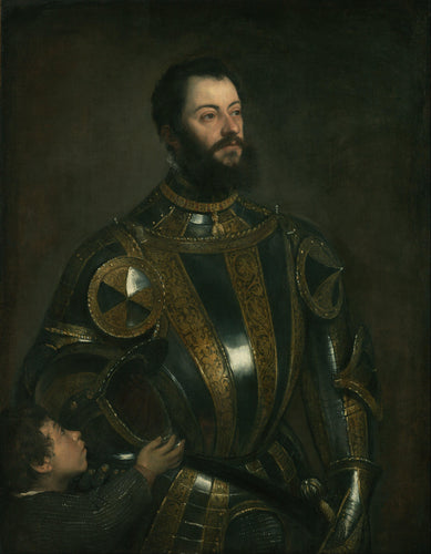Retrato de Alfonso Davalos, o marquês Del Vasto, com a armadura de um pajem