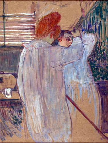 Mulher penteando o cabelo (Henri de Toulouse-Lautrec) - Reprodução com Qualidade Museu