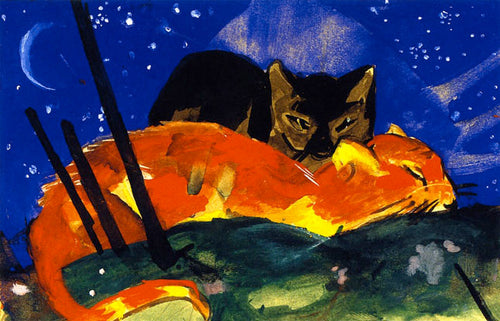 Dois gatos (Franz Marc) - Reprodução com Qualidade Museu