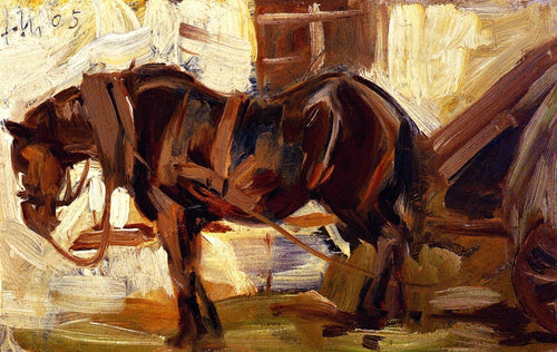 Pequeno estudo de um cavalo II (Franz Marc) - Reprodução com Qualidade Museu