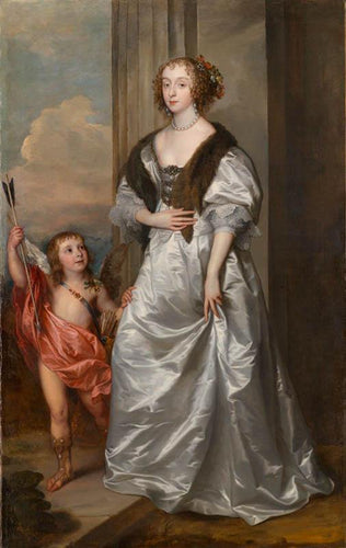 Mary Villiers com seu primo Charles Hamilton como Cupido (Anthony van Dyck) - Reprodução com Qualidade Museu