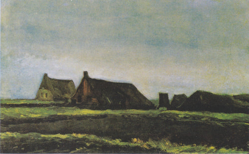 Casas de fazenda (Vincent Van Gogh) - Reprodução com Qualidade Museu