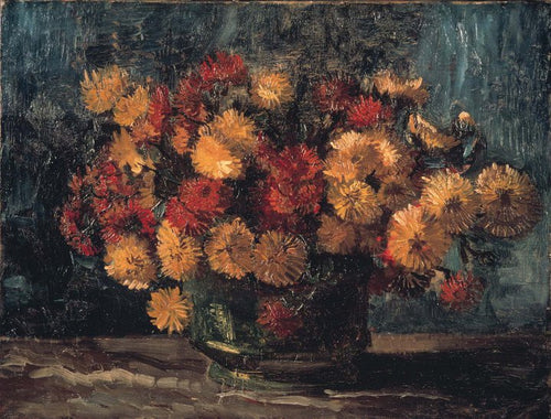 Tigela Com Crisântemos (Vincent Van Gogh) - Reprodução com Qualidade Museu