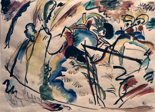 Estudo para pintura com forma branca (Wassily Kandinsky) - Reprodução com Qualidade Museu