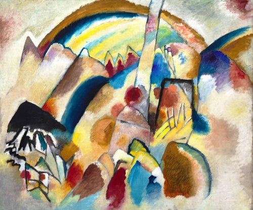 Paisagem com manchas vermelhas, nº 2 (Wassily Kandinsky) - Reprodução com Qualidade Museu