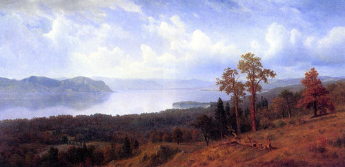 Vista do Hudson olhando para o outro lado do Tappan Zee em direção à montanha Hook (Albert Bierstadt) - Reprodução com Qualidade Museu
