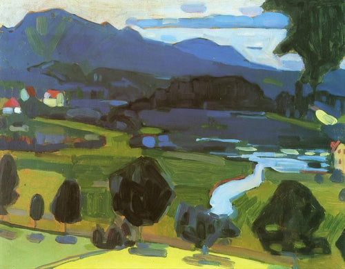 Vista sobre o Staffelsee (Wassily Kandinsky) - Reprodução com Qualidade Museu