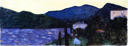 Paisagem de montanha com lago (Wassily Kandinsky) - Reprodução com Qualidade Museu