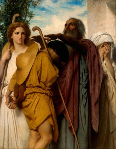 Tobias se despedindo de seu pai (William-Adolphe Bouguereau) - Reprodução com Qualidade Museu