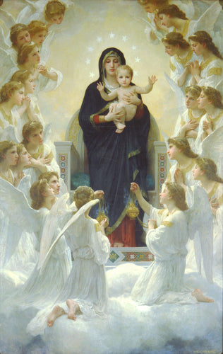 A Virgem Com Anjos (William-Adolphe Bouguereau) - Reprodução com Qualidade Museu