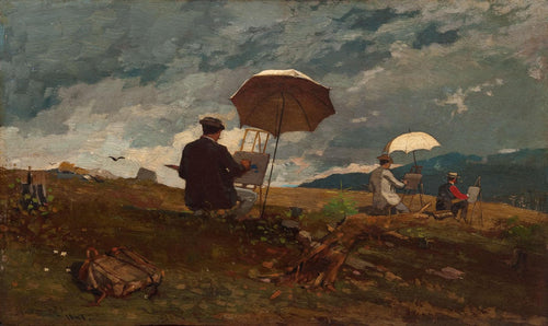 Artistas fazendo esboços nas montanhas brancas (Winslow Homer) - Reprodução com Qualidade Museu