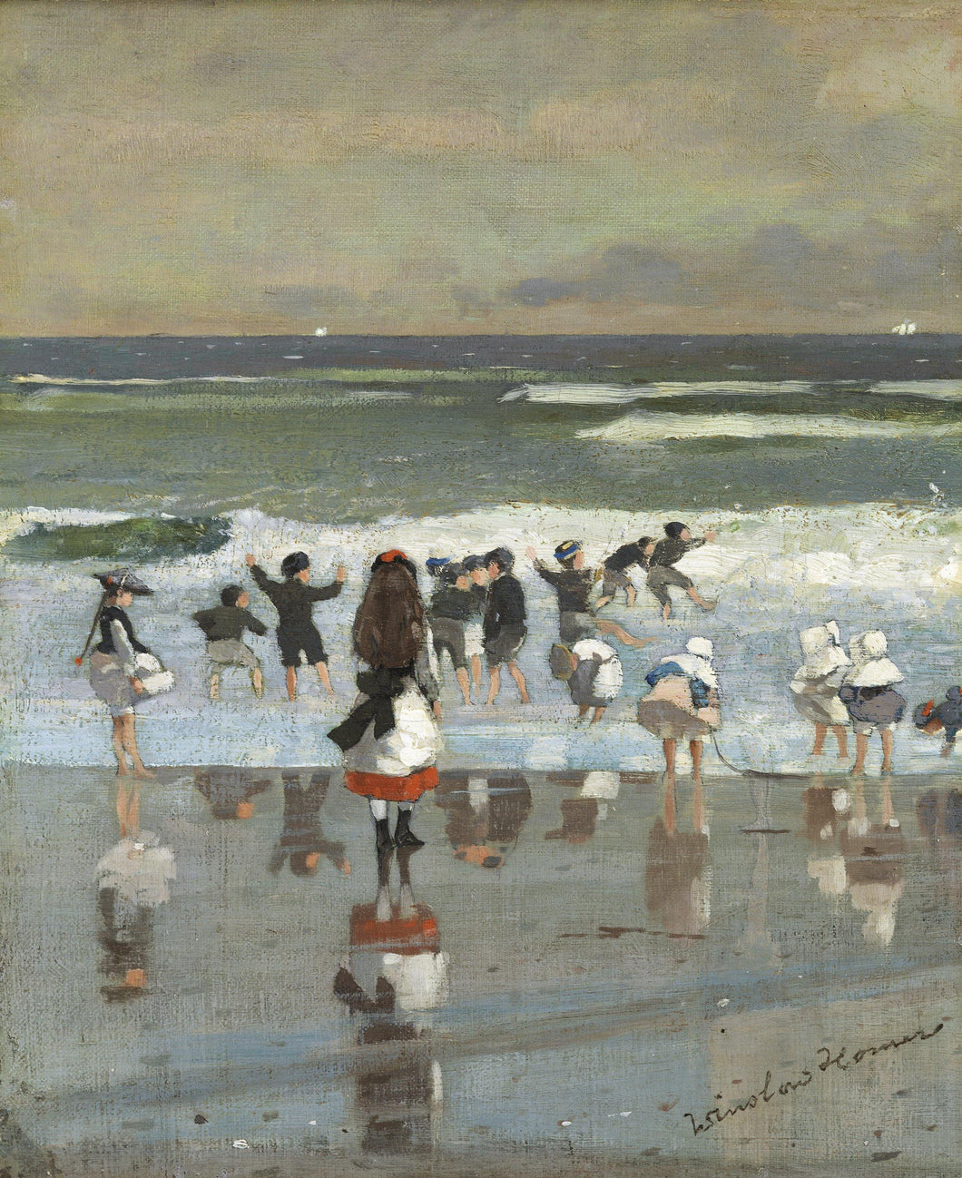 Cena de praia (Winslow Homer) - Reprodução com Qualidade Museu