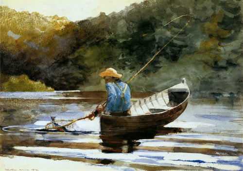 Menino pescando (Winslow Homer) - Reprodução com Qualidade Museu
