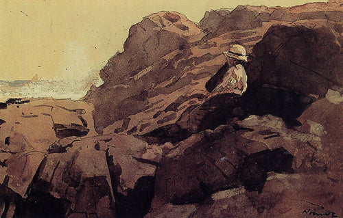 Boy On The Rocks (Winslow Homer) - Reprodução com Qualidade Museu